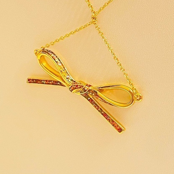 NWOT Kate Spade Rainbow Bow Necklace - Picture 4 of 12